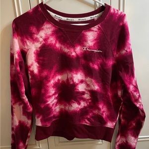 Champion tie dye cropped crew neck